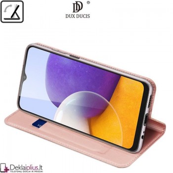 Dux Ducis dirbtinės odos atverčiamas dėklas - rausvas (telefonui Samsung A22 5G) Dux Ducis dirbtinės odos atverčiamas dėklas - rausvas (telefonui Samsung A22 5G)
